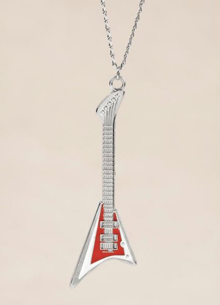 Gargantilha guitarra (Banhado à prata.)